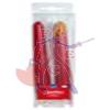 CANDELA CONICA CM24 2PZ ROSSO  METALLIZZATO